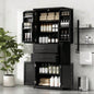 Storage Cabinet with Multi - Functional Storage Space Kitchen/Bathroom/Dining Room/Living Room, 2 Drawers with Slide Rails, Adjustable Shelf, White