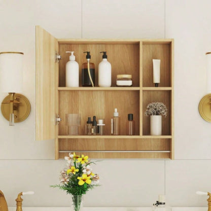 Bathroom Mirror Cabinet Wall Mounted, Medicine Cabinet, Over Toilet Storage Cabinet with Shelves and Towel Rack