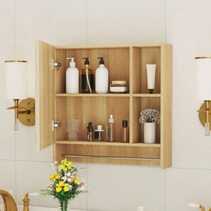 Bathroom Mirror Cabinet Wall Mounted, Medicine Cabinet, Over Toilet Storage Cabinet with Shelves and Towel Rack