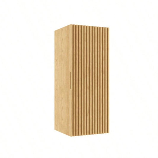 12 Wall - Mounted Floating Striped Bathroom Vanity Side Cabinet with a Door and a Shelf, Suitable BRON Bathroom Vanity Corolla Oak Woodgrain Color