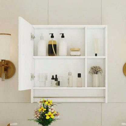 Bathroom Mirror Cabinet Wall Mounted, Medicine Cabinet, Over Toilet Storage Cabinet with Shelves and Towel Rack