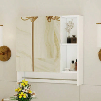 Bathroom Mirror Cabinet Wall Mounted, Medicine Cabinet, Over Toilet Storage Cabinet with Shelves and Towel Rack