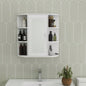 Bathroom Medicine Cabinet with Mirror, Wall Mounted Bathroom Cabinet with Mirror Door, 6 Open Shelves, 3 Adjustable Shelves Bathroom Living Room Laundry Bedroom - White