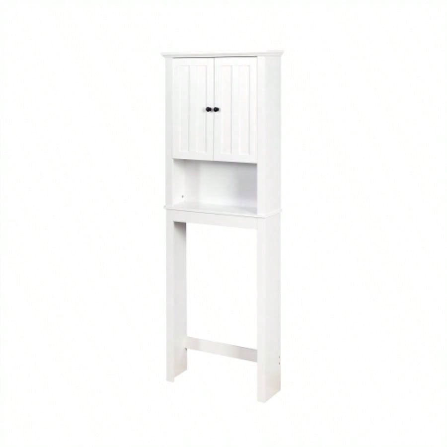 Modern Over Toilet Space Saver Organization Wood Storage Cabinet Home, Bathroom - White