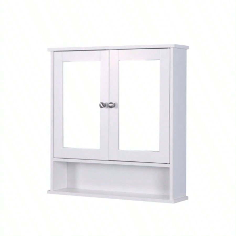 Modern Over Toilet Space Saver Organization Wood Storage Cabinet Home, Bathroom - White