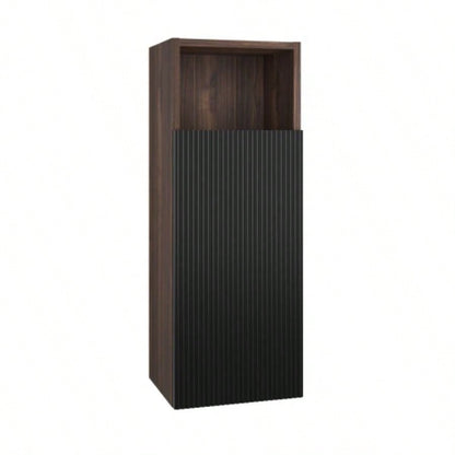 CC0414S305 Striped Walnut Bathroom Floating Side Cabinet, Wall - mounted Storage Cabinet Small Spaces, Pre - assembled