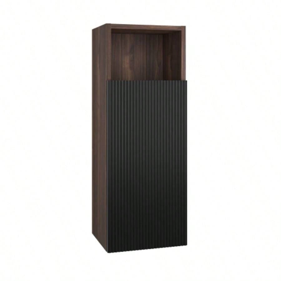 CC0414S305 Striped Walnut Bathroom Floating Side Cabinet, Wall - mounted Storage Cabinet Small Spaces, Pre - assembled