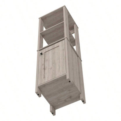 Linen Cabinet Jannes, Two Open Shelves, Single Door, Light Gray