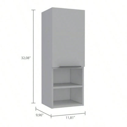 Mila Bathroom Cabinet, Two Internal Shelves, Two External Shelves, Single Door - White