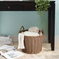 Lucius Round Resin Woven Wicker Basket with Handles - 13x 13x 10.2 - Black - Clothes, Towels, Toys, Magazines Storage and Home Decoration