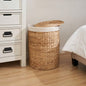 Lucius Round Resin Woven Wicker Basket with Handles - 13x 13x 10.2 - Black - Clothes, Towels, Toys, Magazines Storage and Home Decoration