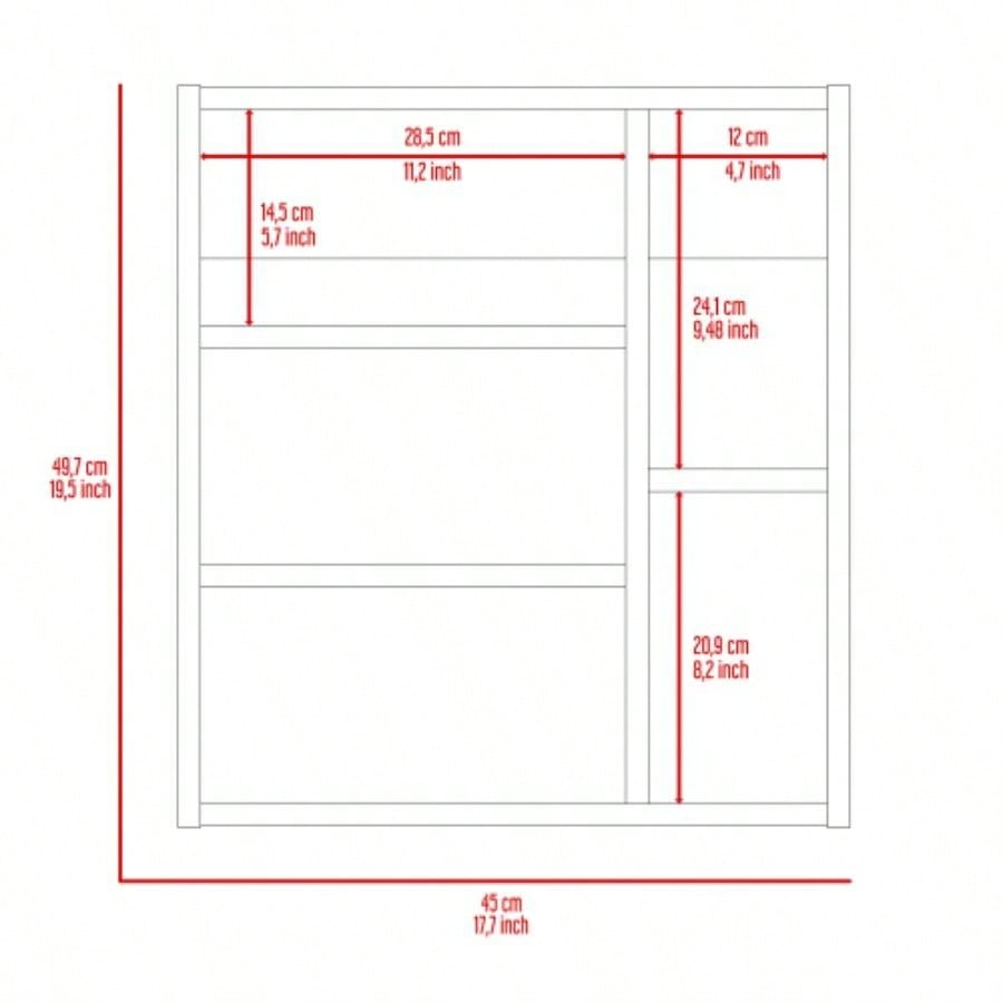 Whirlwind 1 - Shelf Rectangle Medicine Cabinet with Mirror Black Wengue