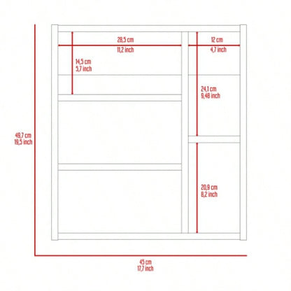 Whirlwind 1 - Shelf Rectangle Medicine Cabinet with Mirror Black Wengue