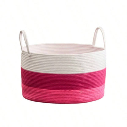 Lucius Round Resin Woven Wicker Basket with Handles - 13x 13x 10.2 - Black - Clothes, Towels, Toys, Magazines Storage and Home Decoration