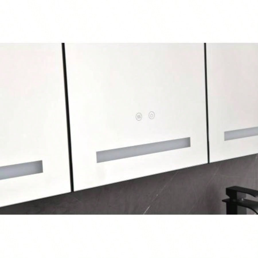48X30 LED Mirror Medicine Cabinet with Lights, Dimmer, Defogger, Clock, Temp Display and USB