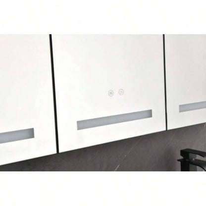 48X30 LED Mirror Medicine Cabinet with Lights, Dimmer, Defogger, Clock, Temp Display and USB