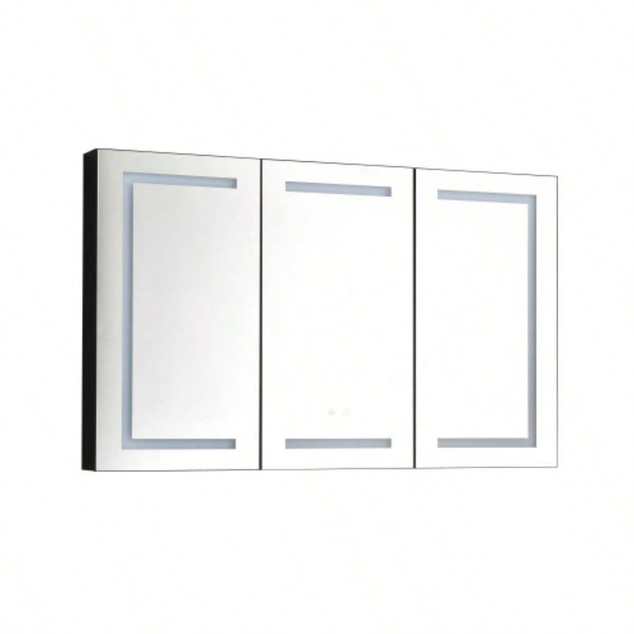 48X30 LED Mirror Medicine Cabinet with Lights, Dimmer, Defogger, Clock, Temp Display and USB