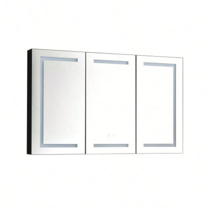 48X30 LED Mirror Medicine Cabinet with Lights, Dimmer, Defogger, Clock, Temp Display and USB