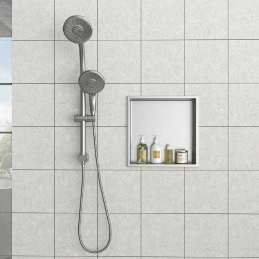 17x 15 Stainless Steel Shower Niche, Gunmetal Black
