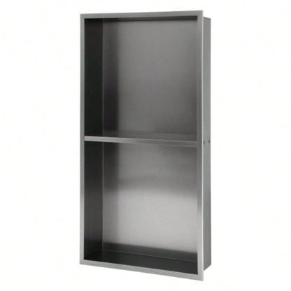 17x 15 Stainless Steel Shower Niche, Gunmetal Black