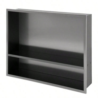 17x 15 Stainless Steel Shower Niche, Gunmetal Black