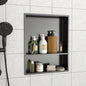 17x 15 Stainless Steel Shower Niche, Gunmetal Black