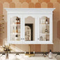 40 Medicine Cabinet with Mirror, Bathroom Storage Cabinet with Mirror Door and Shelves, Wall Mounted Bathroom Cabinet with Glass Doors