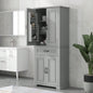Bathroom Storage Cabinet with Doors and Drawer, Multiple Storage Space, Adjustable Shelf, White