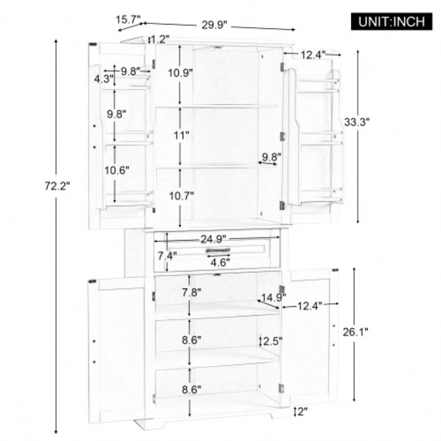 Bathroom Storage Cabinet with Doors and Drawer, Multiple Storage Space, Adjustable Shelf,