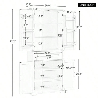 Bathroom Storage Cabinet with Doors and Drawer, Multiple Storage Space, Adjustable Shelf,