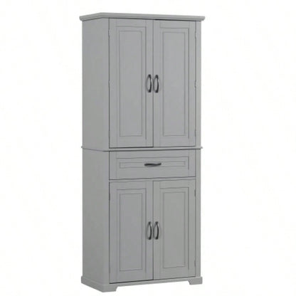 Bathroom Storage Cabinet with Doors and Drawer, Multiple Storage Space, Adjustable Shelf,