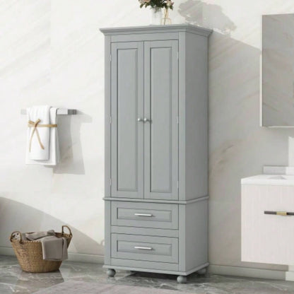 Tall Storage Cabinet with Two Drawers Bathroom/Office,
