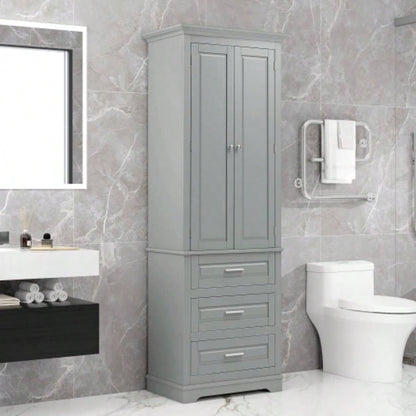 Tall Storage Cabinet with Two Drawers Bathroom/Office,