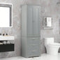 Tall Storage Cabinet with Two Drawers Bathroom/Office,