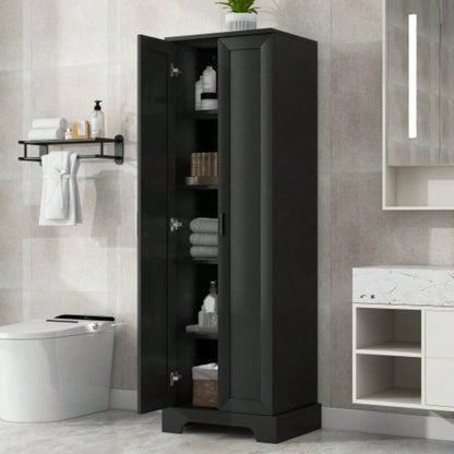 Storage Cabinet with Two Doors Bathroom, Office, Adjustable Shelf, MDF Board, White Old Sku: WF302824AAK