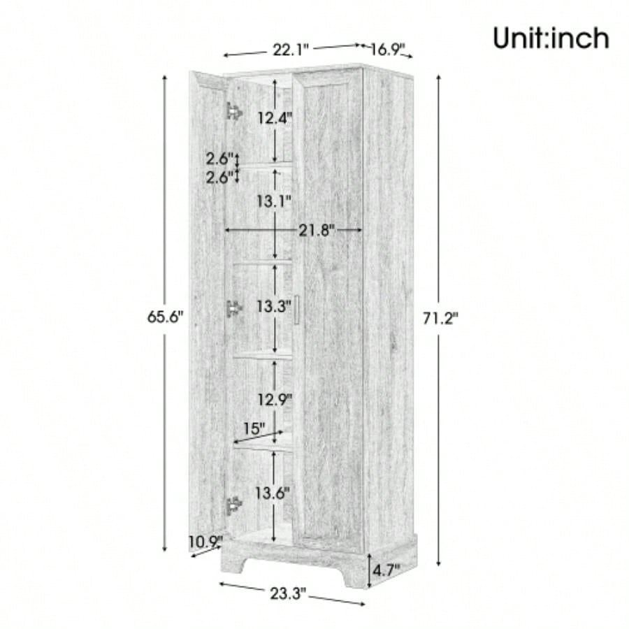 Storage Cabinet with Two Doors Bathroom, Office, Adjustable Shelf, MDF Board, White Old Sku: WF302824AAK