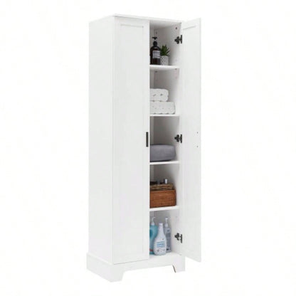 Storage Cabinet with Two Doors Bathroom, Office, Adjustable Shelf, MDF Board, White Old Sku: WF302824AAK
