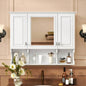 35x 28 Wall Mounted Bathroom Medicine Cabinet, Modern Bathroom Wall Cabinet with Mirror, Mirror Cabinet with Open Shelves