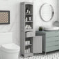 Tall Bathroom Cabinet, Freestanding Storage Cabinet with Drawer, MDF Board, Adjustable Shelf, White