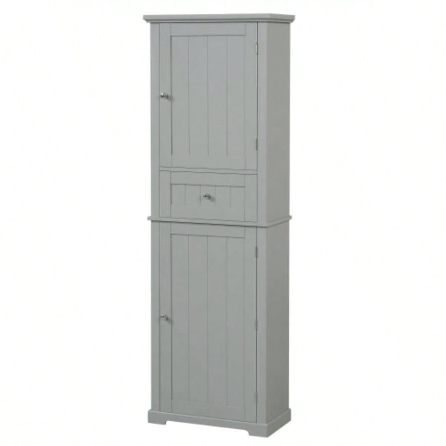 Tall Bathroom Storage Cabinet, Freestanding Storage Cabinet with Drawer and Adjustable Shelf, MDF Board with Painted, Old Sku: WF312727AAE