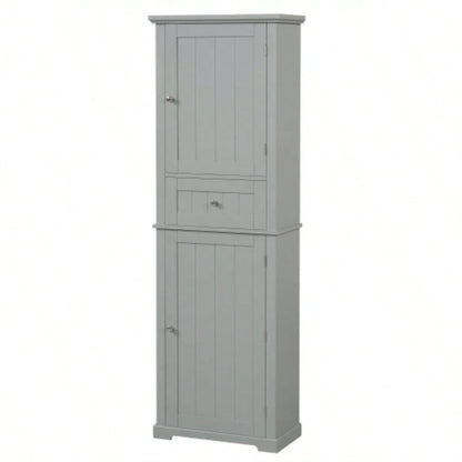 Tall Bathroom Storage Cabinet, Freestanding Storage Cabinet with Drawer and Adjustable Shelf, MDF Board with Painted, Old Sku: WF312727AAE