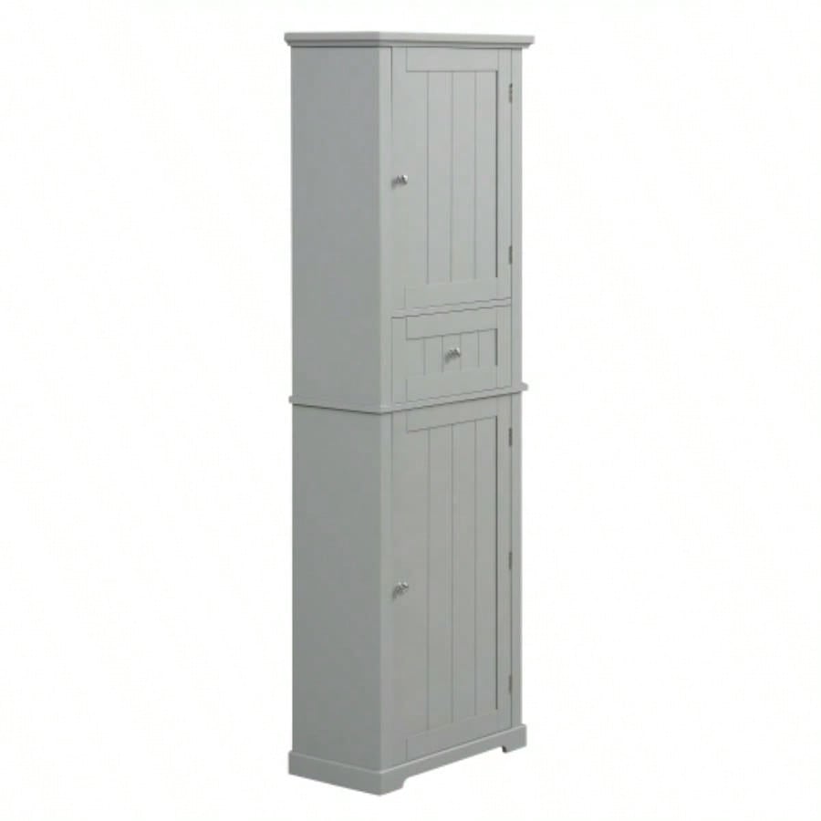 Tall Bathroom Storage Cabinet, Freestanding Storage Cabinet with Drawer and Adjustable Shelf, MDF Board with Painted, Old Sku: WF312727AAE