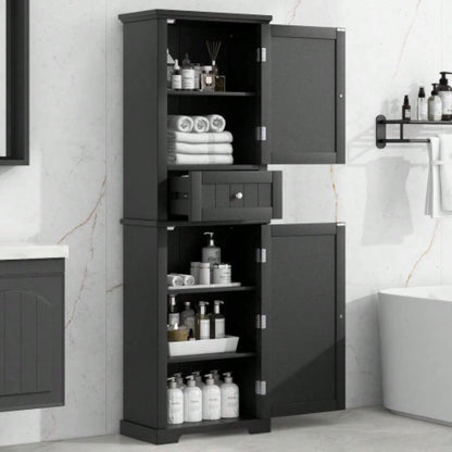 Tall Bathroom Storage Cabinet, Freestanding Storage Cabinet with Drawer and Adjustable Shelf, MDF Board with Painted, Old Sku: WF312727AAE