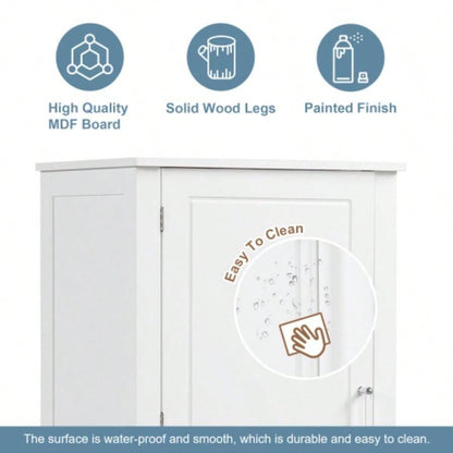 Tall Bathroom Storage Cabinet, Freestanding Storage Cabinet with Two Drawers and Adjustable Shelf, MDF Board with Painted, White Old Sku: WF312728AAK