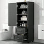 Tall Bathroom Storage Cabinet, Freestanding Storage Cabinet with Two Drawers and Adjustable Shelf, MDF Board with Painted, White Old Sku: WF312728AAK