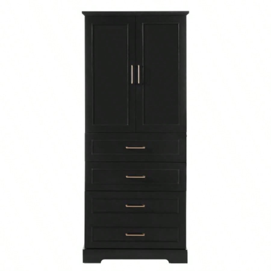 72.2 Tall Freestanding Bathroom Cabinet with 3 Drawers Partitioned, Standard, Deep, Adjustable Shelf, Modern Elegant Style, Soft - Close Doors, MDF Panels, Steel Handles