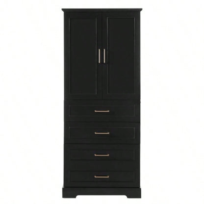 72.2 Tall Freestanding Bathroom Cabinet with 3 Drawers Partitioned, Standard, Deep, Adjustable Shelf, Modern Elegant Style, Soft - Close Doors, MDF Panels, Steel Handles