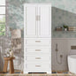 72.2 Tall Freestanding Bathroom Cabinet with 3 Drawers Partitioned, Standard, Deep, Adjustable Shelf, Modern Elegant Style, Soft - Close Doors, MDF Panels, Steel Handles