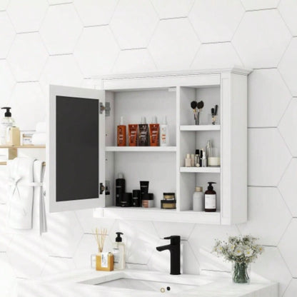 30x 28 Medicine Cabinet, Wall Mounted Bathroom Storage Cabinet, Modern Bathroom Wall Cabinet with Mirror, Medicine Cabinet, Mirror Cabinet with 3 Open Shelves Not Include Bathroom Vanity