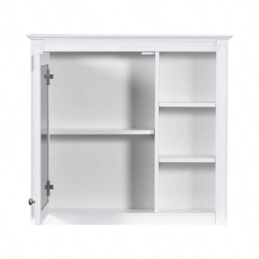 30x 28 Medicine Cabinet, Wall Mounted Bathroom Storage Cabinet, Modern Bathroom Wall Cabinet with Mirror, Medicine Cabinet, Mirror Cabinet with 3 Open Shelves Not Include Bathroom Vanity